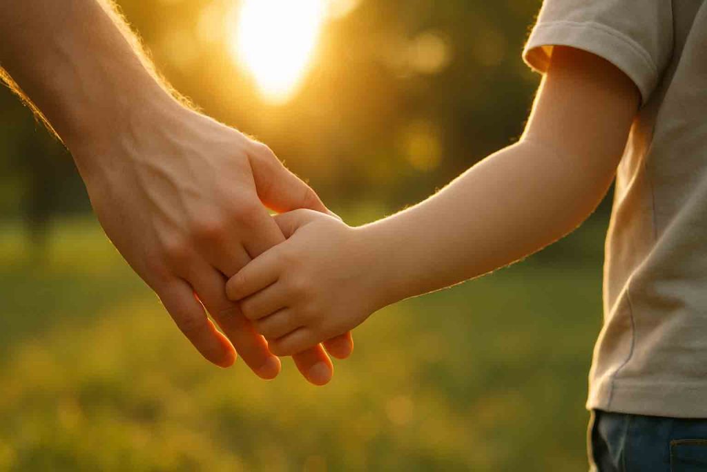 parent-child-hand-sunlight